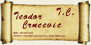 Teodor Crnčević vizit kartica